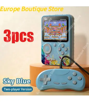 [Double Blue 3pcs] Console de jeu vidéo de 3.0 pouces, Mini TV rétro Portable, lecteur de jeu P