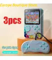 [3 piezas de cian doble] Consola de videojuegos de 3.0 pulgadas, Mini TV retro portátil, reproductor de juegos P