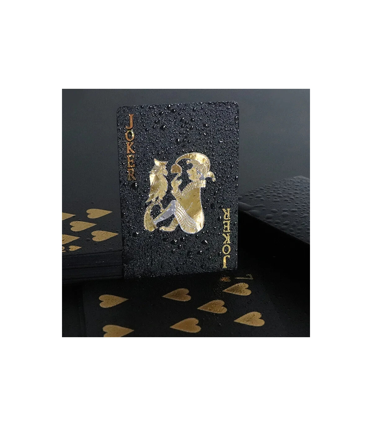 [Light Gray] Couleur noir or jeu de cartes carte groupe imperméable Poker costume magique Dmagi