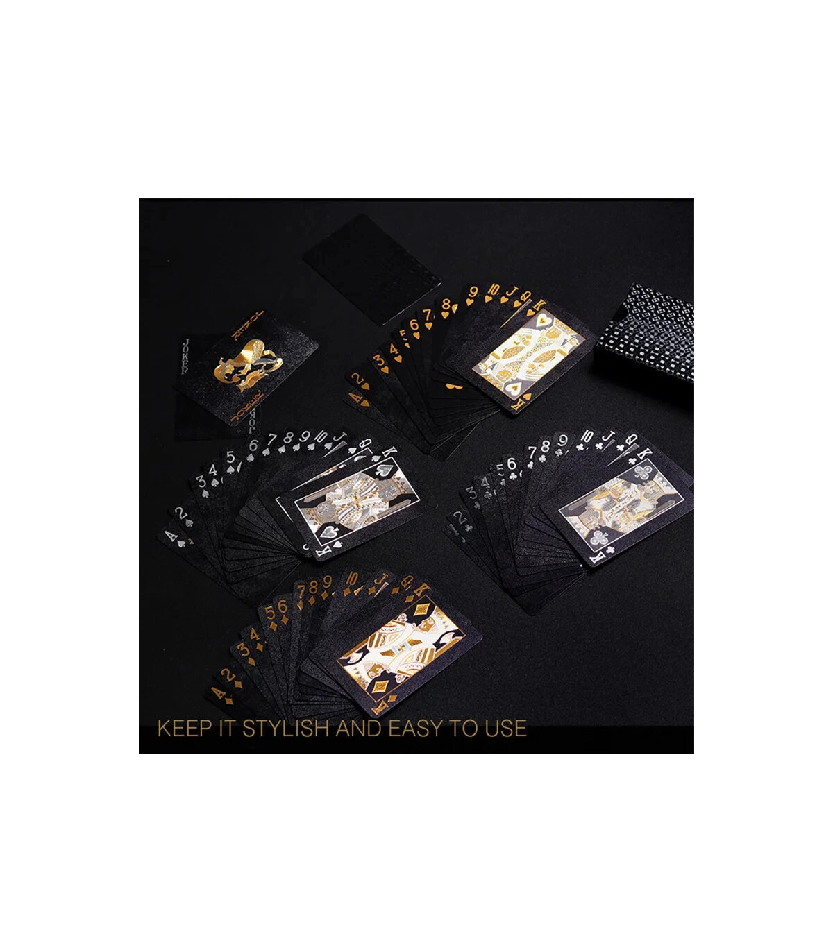 [Light Gray] Couleur noir or jeu de cartes carte groupe imperméable Poker costume magique Dmagi