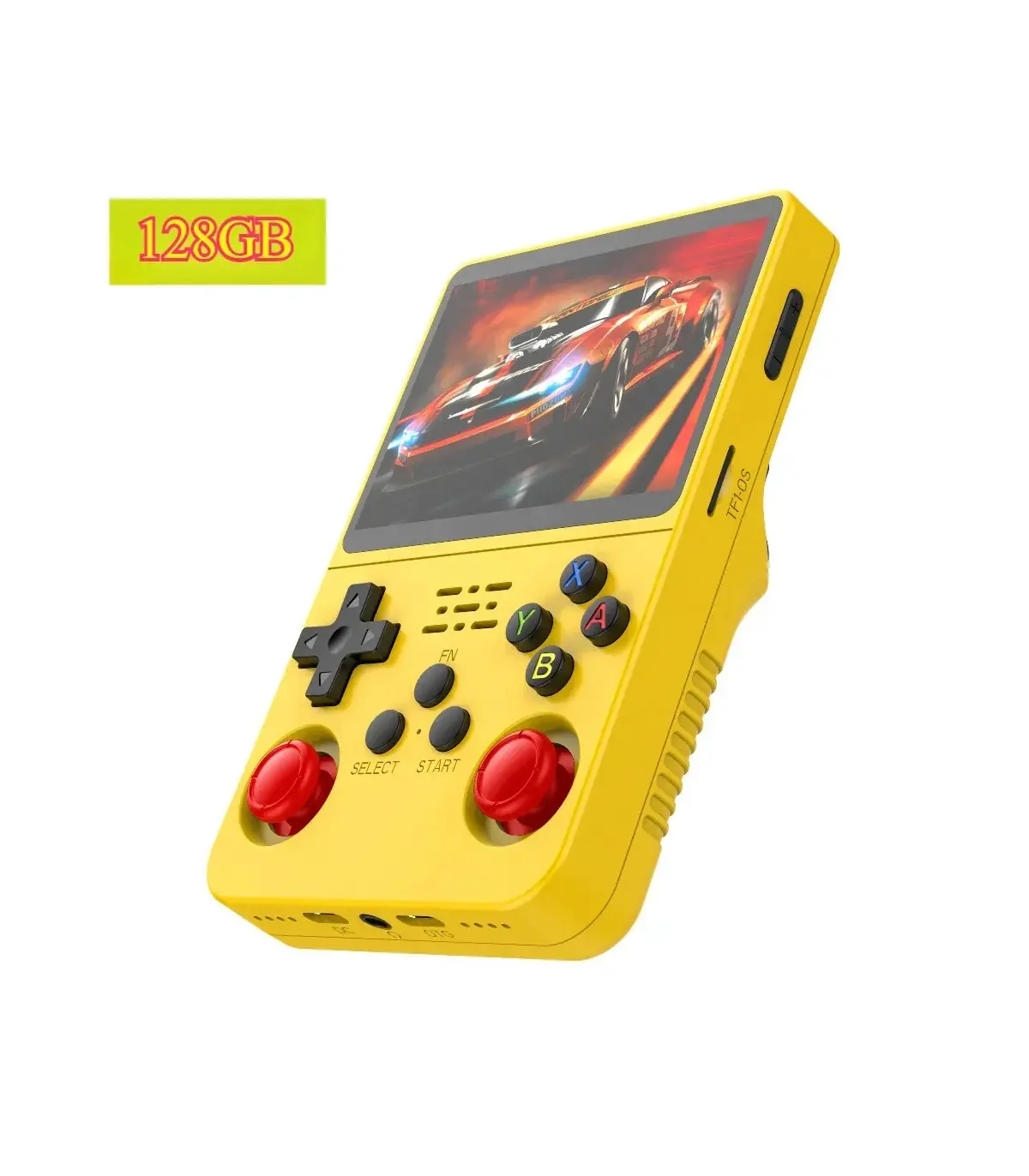 [128G Yellow] Console de jeu vidéo R36S Open Source 256 go, système Linux, écran IPS de 3.5 pou