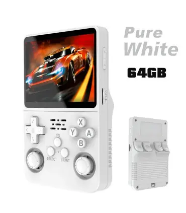 [Pure White 64G] Console de jeu vidéo R36S Open Source 256 go, système Linux, écran IPS de 3.5 