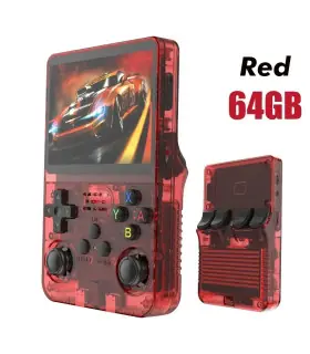 [Red 64G] Console de jeu vidéo R36S Open Source 256 go, système Linux, écran IPS de 3.5 pouces,