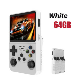 [White 64G] Console de jeu vidéo R36S Open Source 256 go, système Linux, écran IPS de 3.5 pouce