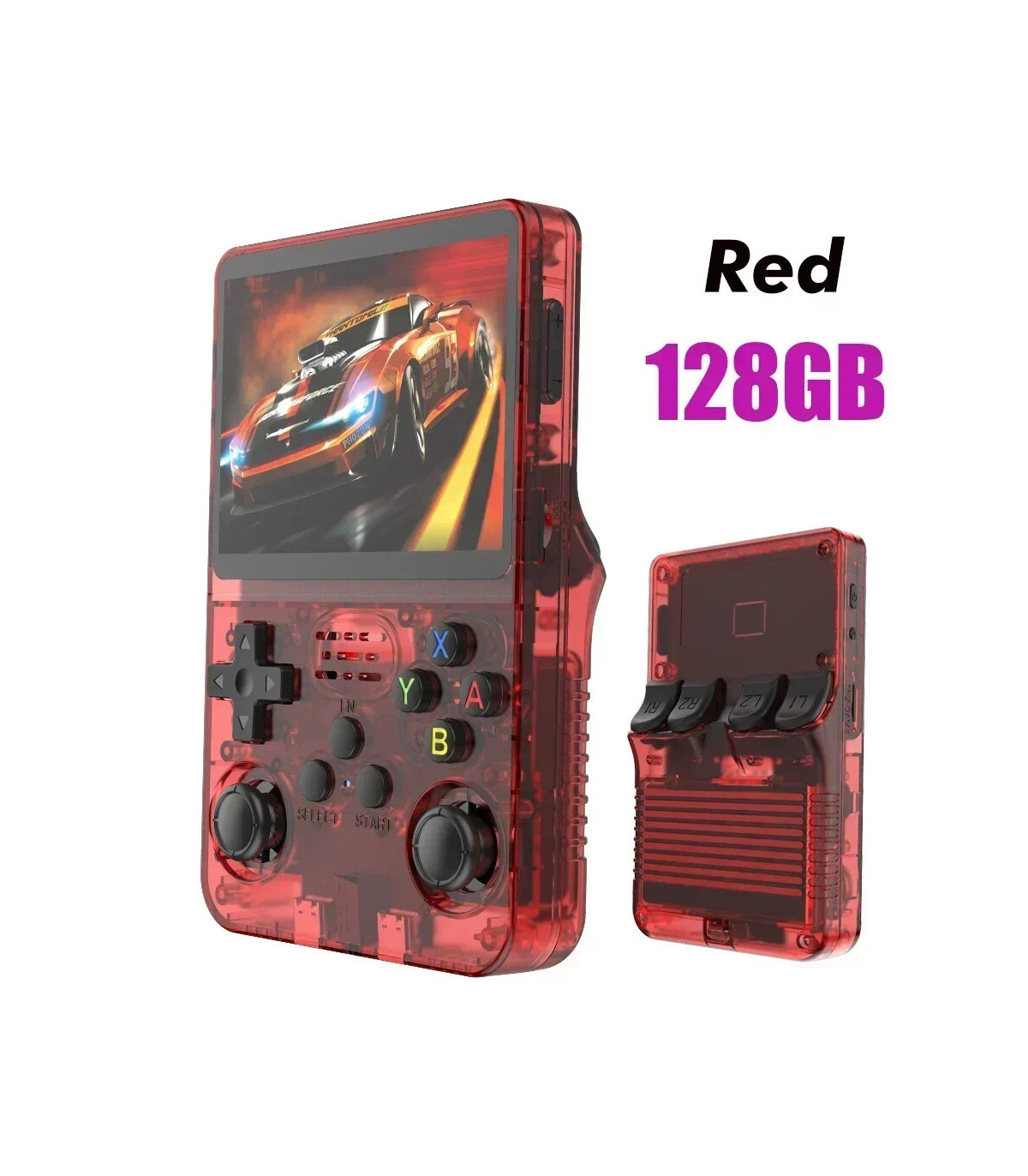 [Red 128G] Console de jeu vidéo R36S Open Source 256 go, système Linux, écran IPS de 3.5 pouces