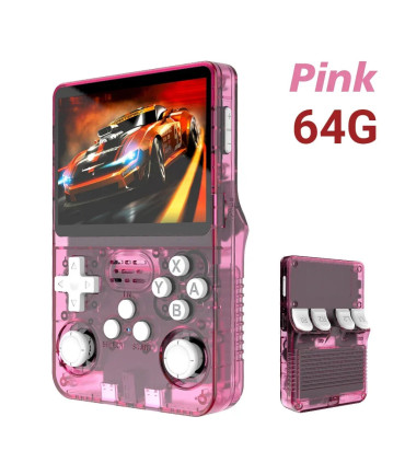 [Pink 64G] Console de jeu vidéo R36S Open Source 256 go, système Linux, écran IPS de 3.5 pouces