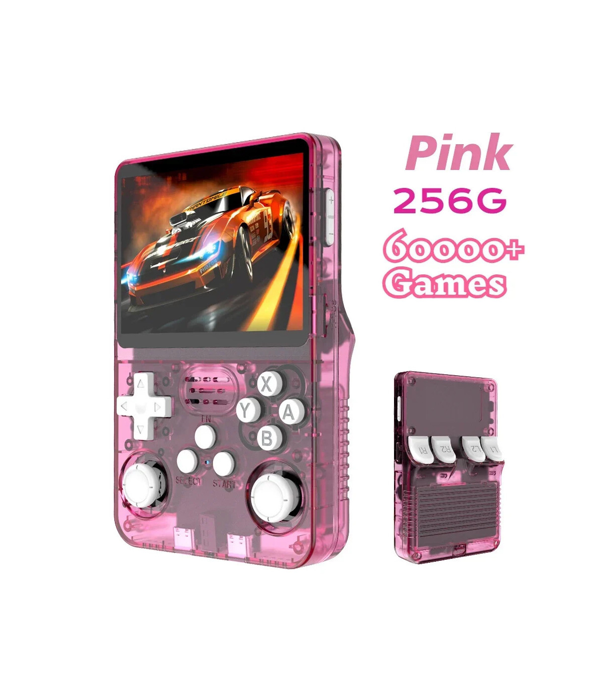 [Pink 256G] Console de jeu vidéo R36S Open Source 256 go, système Linux, écran IPS de 3.5 pouce