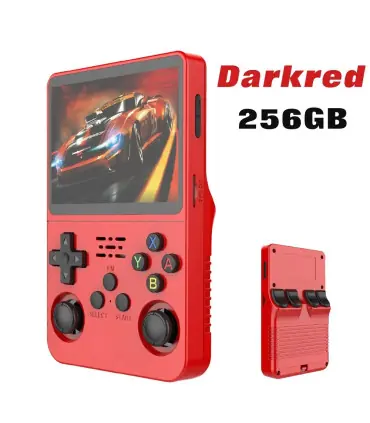 [Darkred 256G] Console de jeu vidéo R36S Open Source 256 go, système Linux, écran IPS de 3.5 po