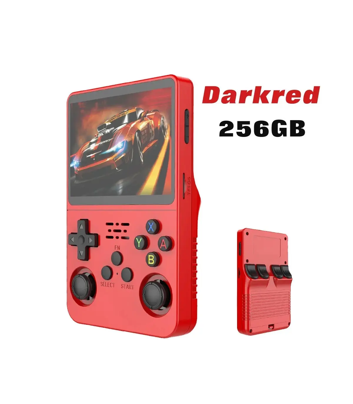 [Darkred 256G] Console de jeu vidéo R36S Open Source 256 go, système Linux, écran IPS de 3.5 po
