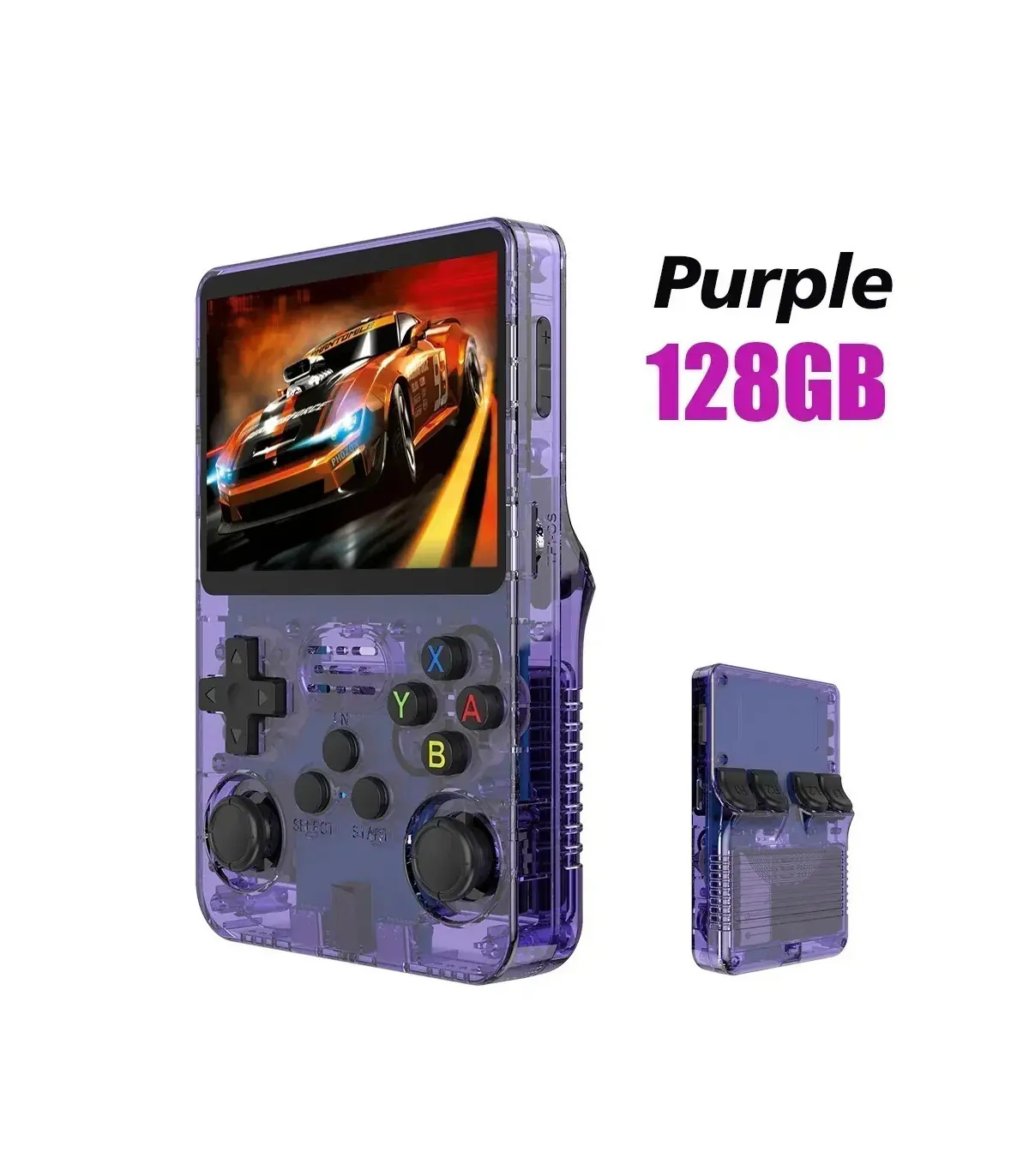 [Purple 128G] Console de jeu vidéo R36S Open Source 256 go, système Linux, écran IPS de 3.5 pou