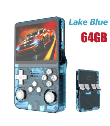 [Blue 64G] Console de jeu vidéo R36S Open Source 256 go, système Linux, écran IPS de 3.5 pouces