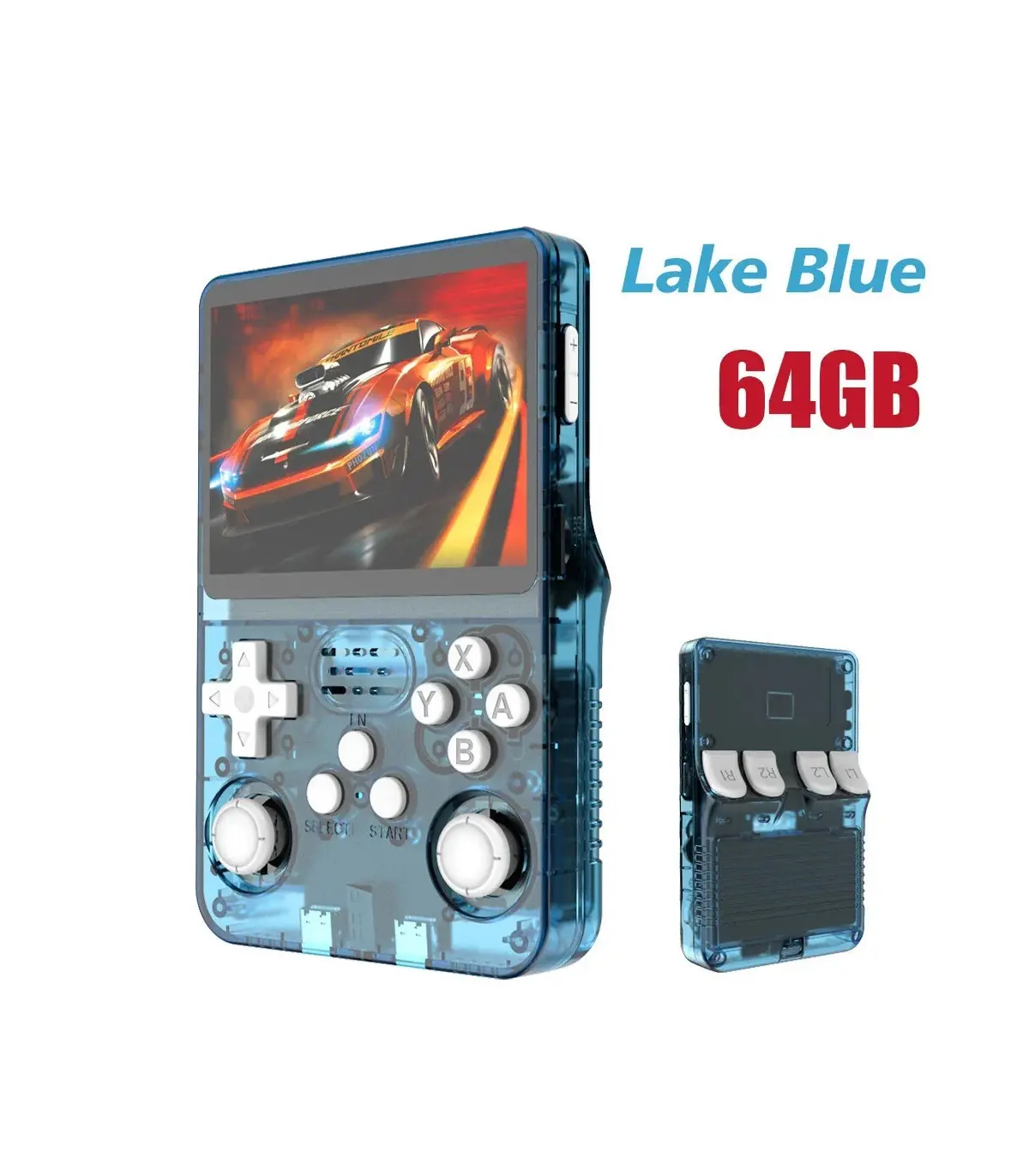 [Blue 64G] Console de jeu vidéo R36S Open Source 256 go, système Linux, écran IPS de 3.5 pouces