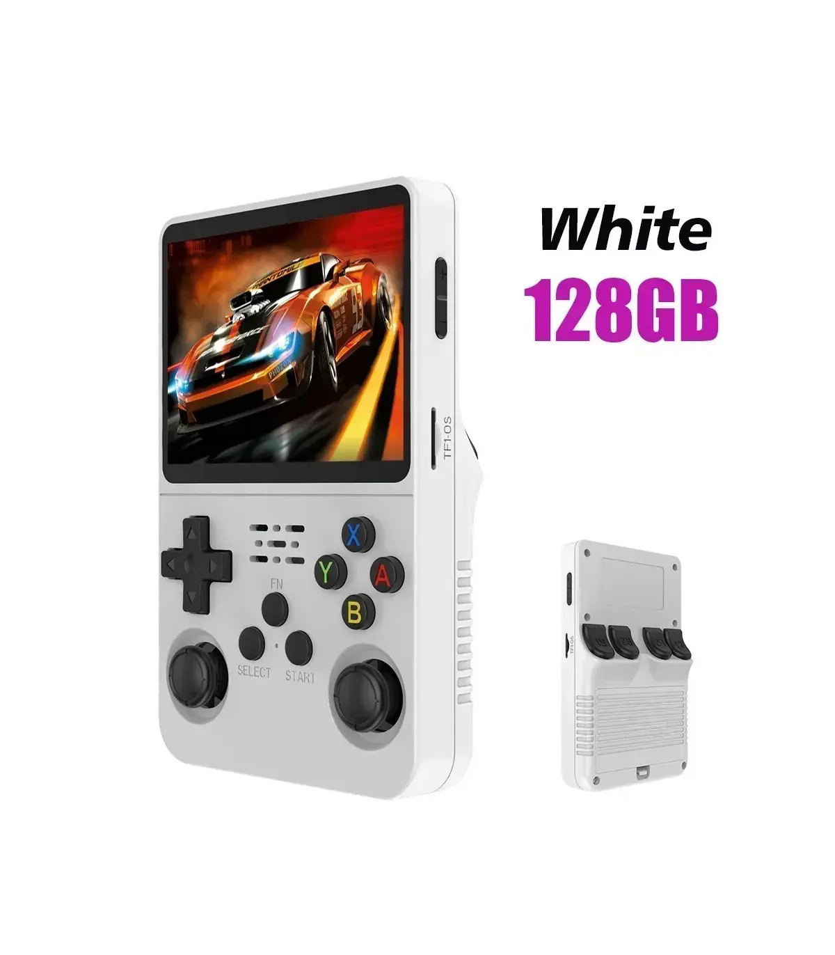 [White 128G] Console de jeu vidéo R36S Open Source 256 go, système Linux, écran IPS de 3.5 pouc