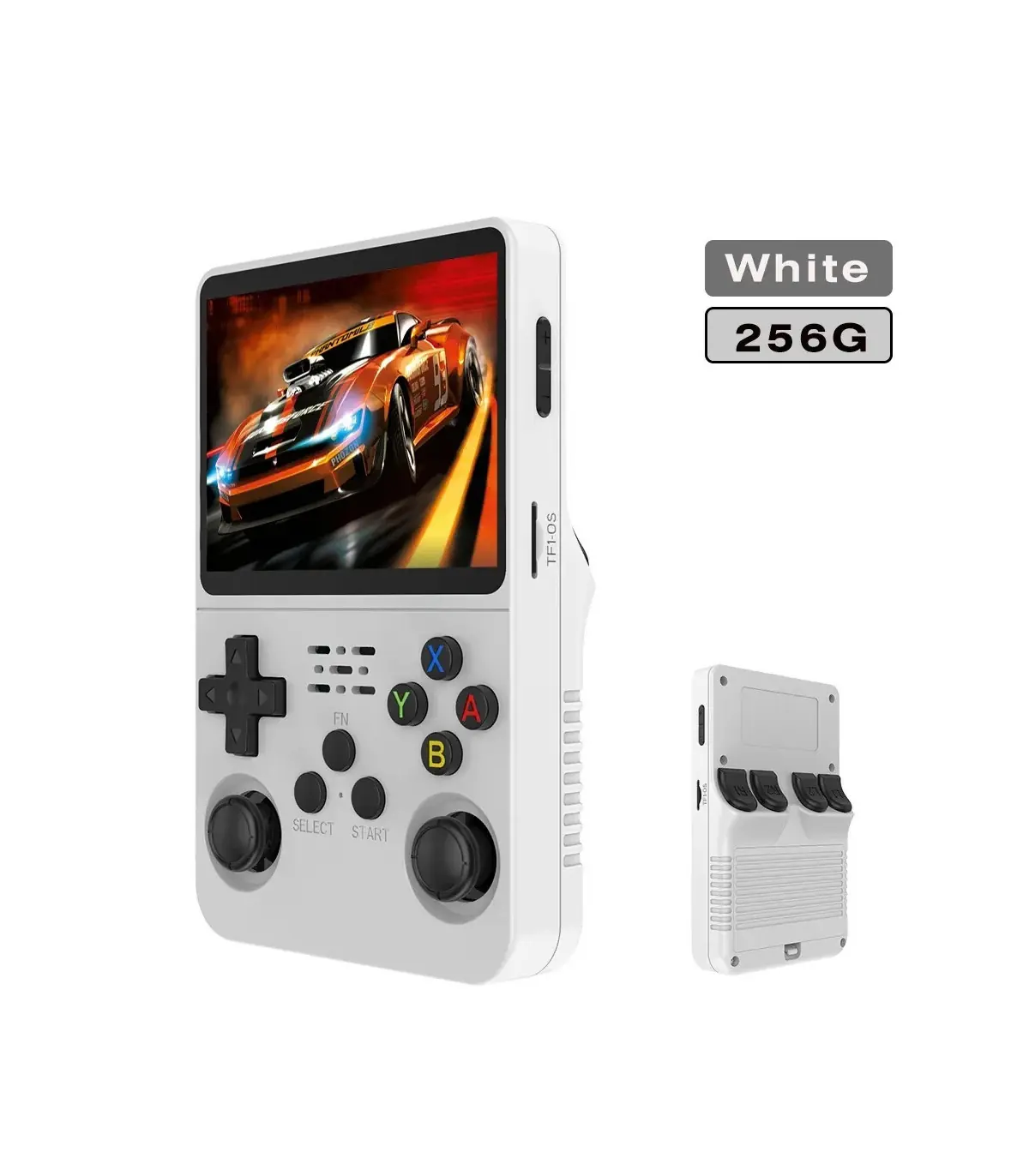 [256G White] Console de jeu vidéo R36S Open Source 256 go, système Linux, écran IPS de 3.5 pouc