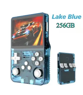 [Blue 256G] Console de jeu vidéo R36S Open Source 256 go, système Linux, écran IPS de 3.5 pouce