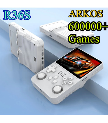 [Blue 256G] Console de jeu vidéo R36S Open Source 256 go, système Linux, écran IPS de 3.5 pouce