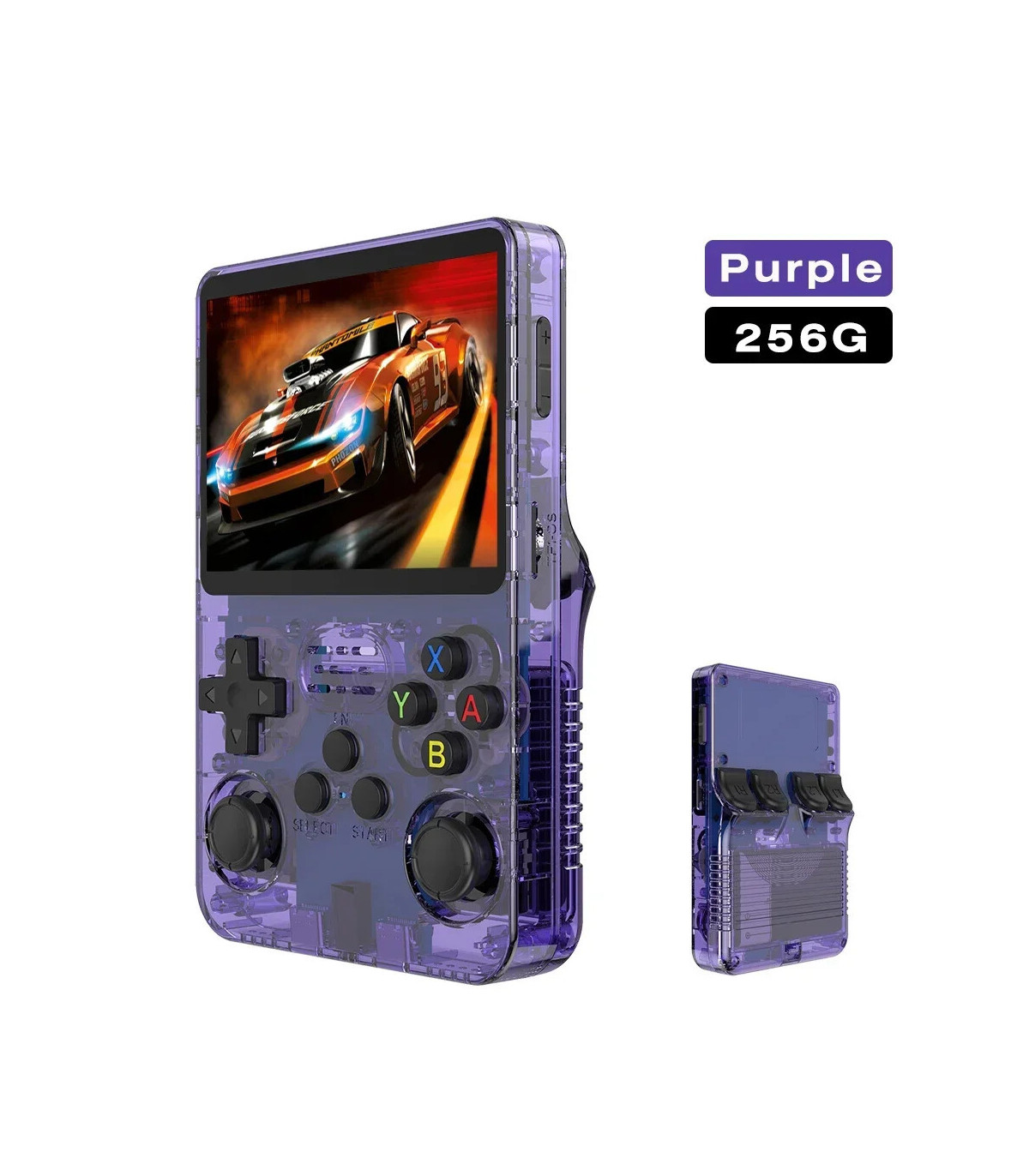 [256G Purple] Console de jeu vidéo R36S Open Source 256 go, système Linux, écran IPS de 3.5 pou