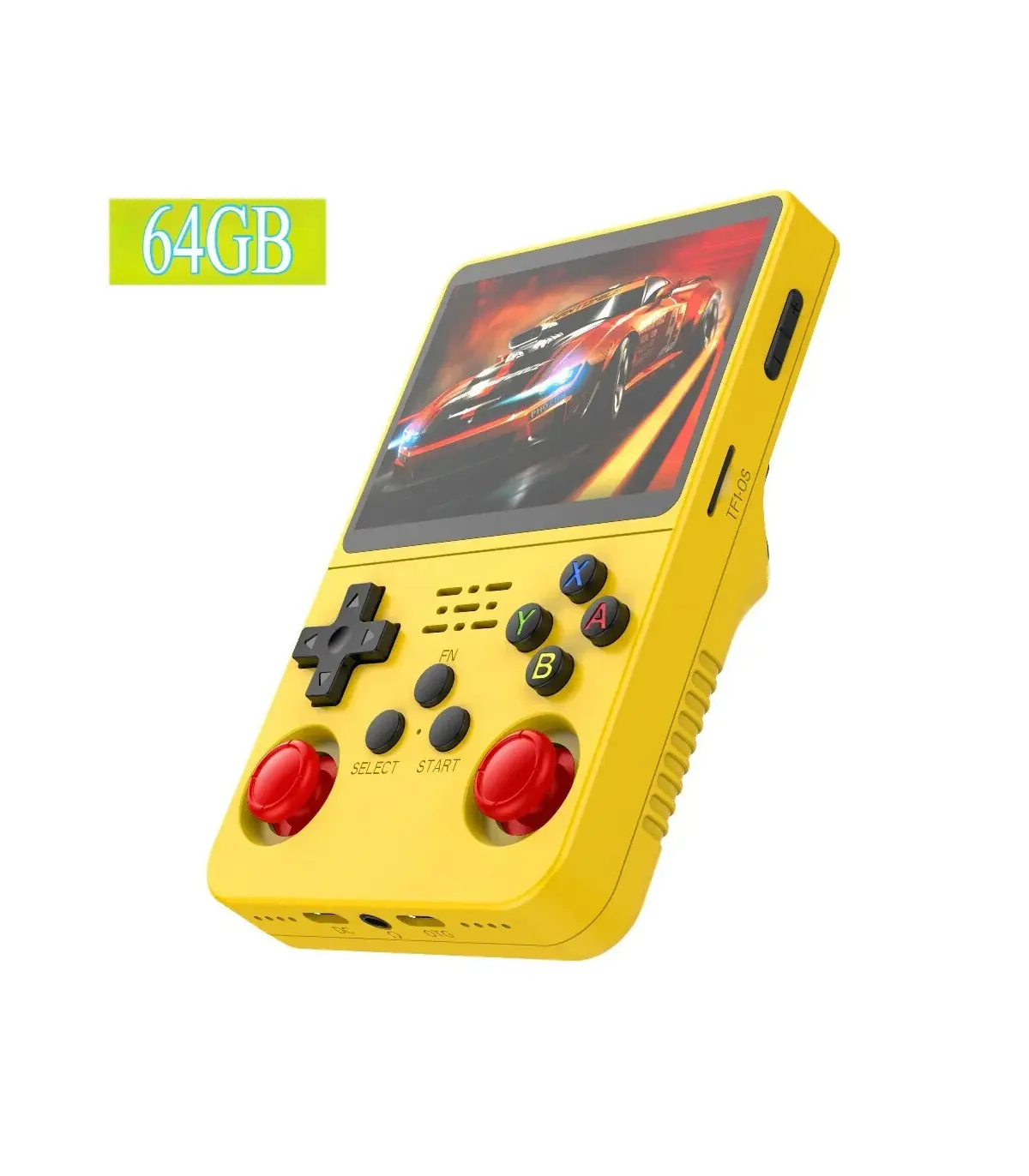 [64G Yellow] Console de jeu vidéo R36S Open Source 256 go, système Linux, écran IPS de 3.5 pouc