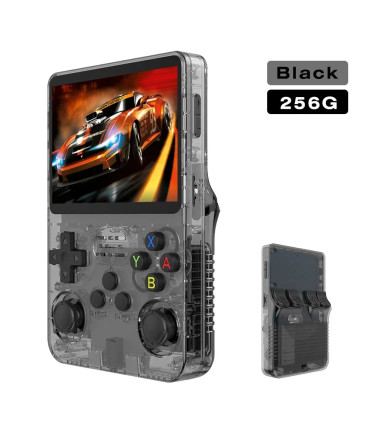 [256G Black] Console de jeu vidéo R36S Open Source 256 go, système Linux, écran IPS de 3.5 pouc