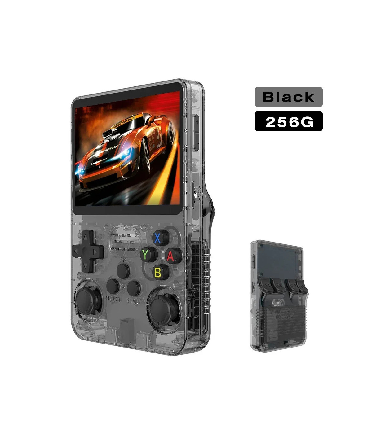 [256G Black] Console de jeu vidéo R36S Open Source 256 go, système Linux, écran IPS de 3.5 pouc