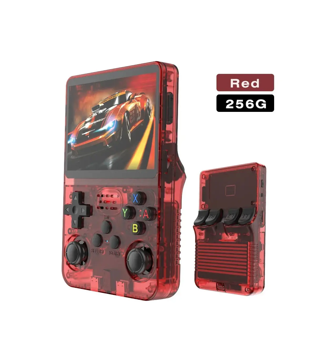 [256G Red] Console de jeu vidéo R36S Open Source 256 go, système Linux, écran IPS de 3.5 pouces