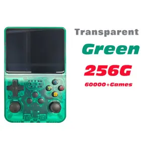 [T-Green 256G] Console de jeu vidéo R36S Open Source 256 go, système Linux, écran IPS de 3.5 po