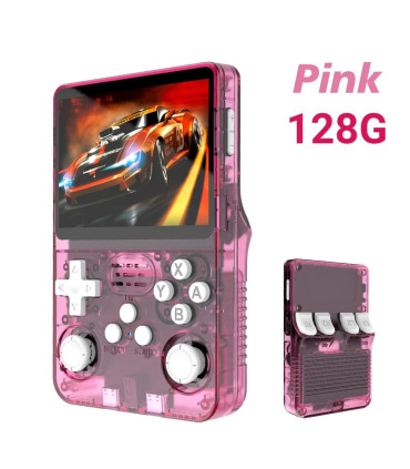 [Pink 128G] Console de jeu vidéo R36S Open Source 256 go, système Linux, écran IPS de 3.5 pouce