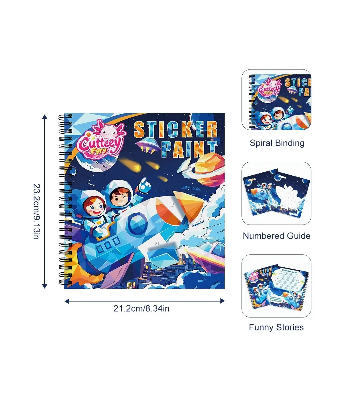 [1pcs space] Autocollant Montessori, livre de Puzzle avec histoire pour enfants, autocollant éd