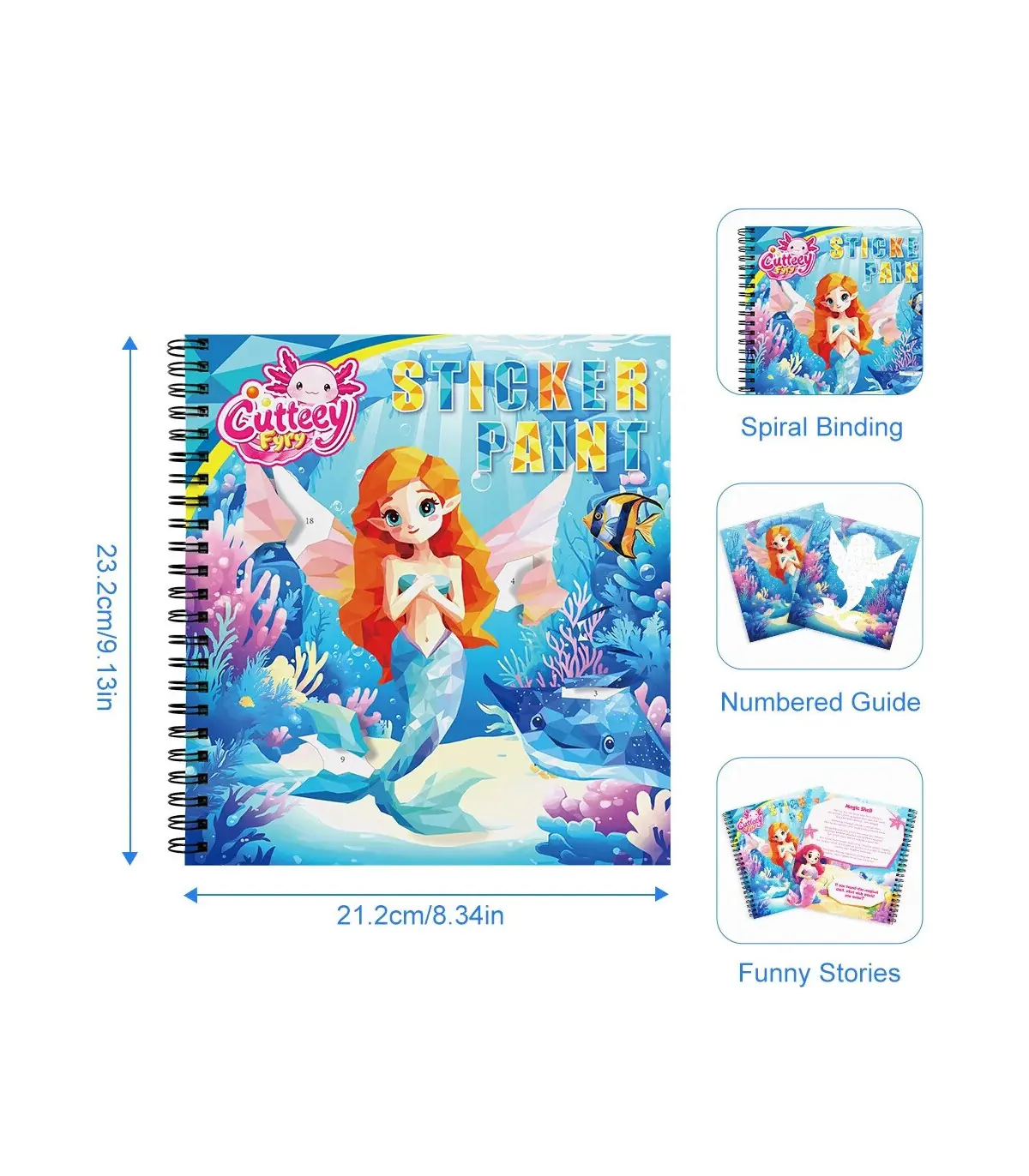[1pcs mermaid] Autocollant Montessori, livre de Puzzle avec histoire pour enfants, autocollant 