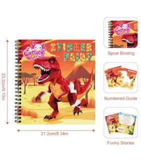 [1pcs dinosaur] Autocollant Montessori, livre de Puzzle avec histoire pour enfants, autocollant