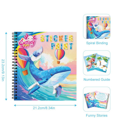 [1pcs ocean] Autocollant Montessori, livre de Puzzle avec histoire pour enfants, autocollant éd
