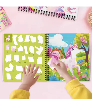 [1pcs ocean] Autocollant Montessori, livre de Puzzle avec histoire pour enfants, autocollant éd