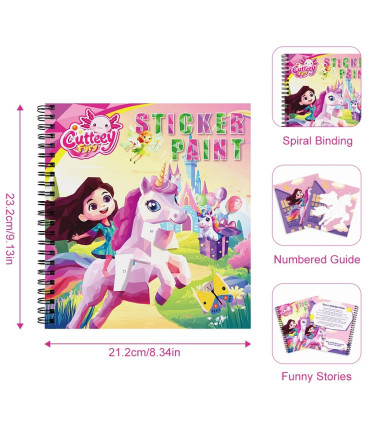 [1pcs unicorn] Autocollant Montessori, livre de Puzzle avec histoire pour enfants, autocollant 