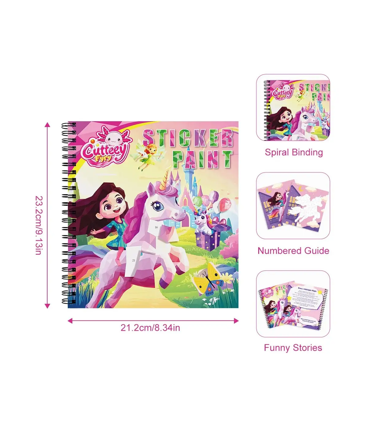 [1pcs unicorn] Autocollant Montessori, livre de Puzzle avec histoire pour enfants, autocollant 