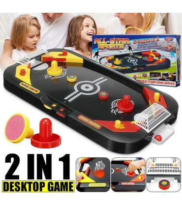 [Ice hockey] Jeu de hockey de table pour enfants, 2 en 1, football et glace, mini jouet coule d