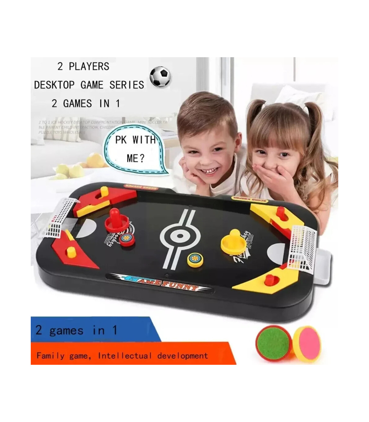 [Ice hockey] Jeu de hockey de table pour enfants, 2 en 1, football et glace, mini jouet coule d
