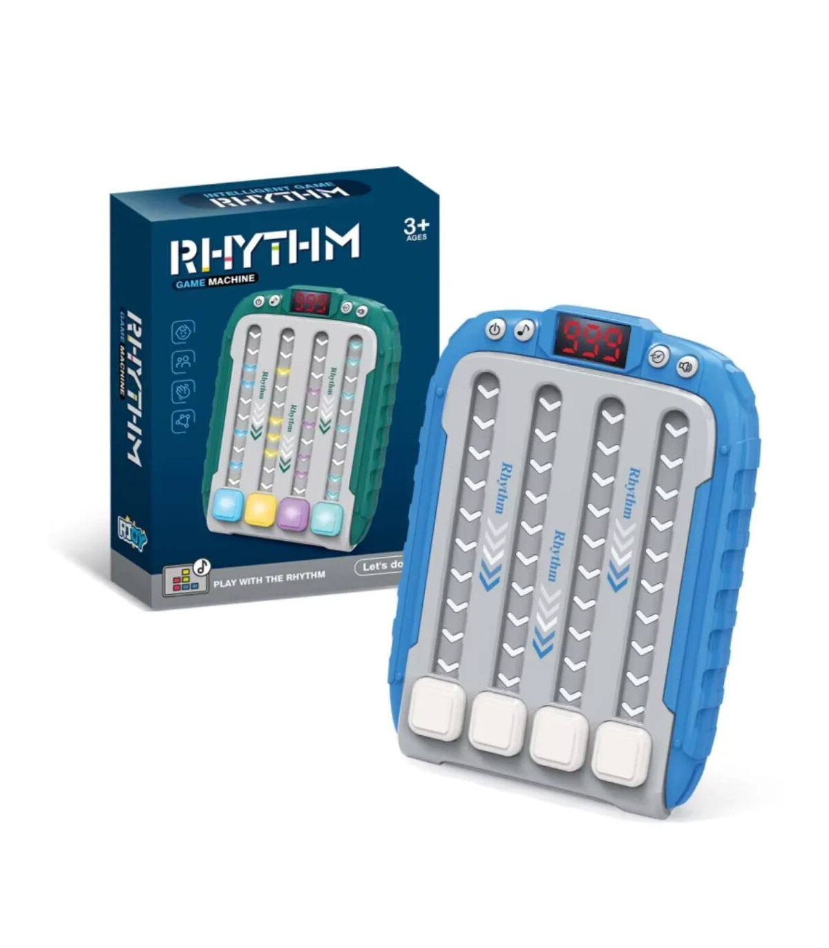 [Blue] Machine de jeu de rythme musical, Puzzle lumineux, jouets sensoriels de voyage Montessor