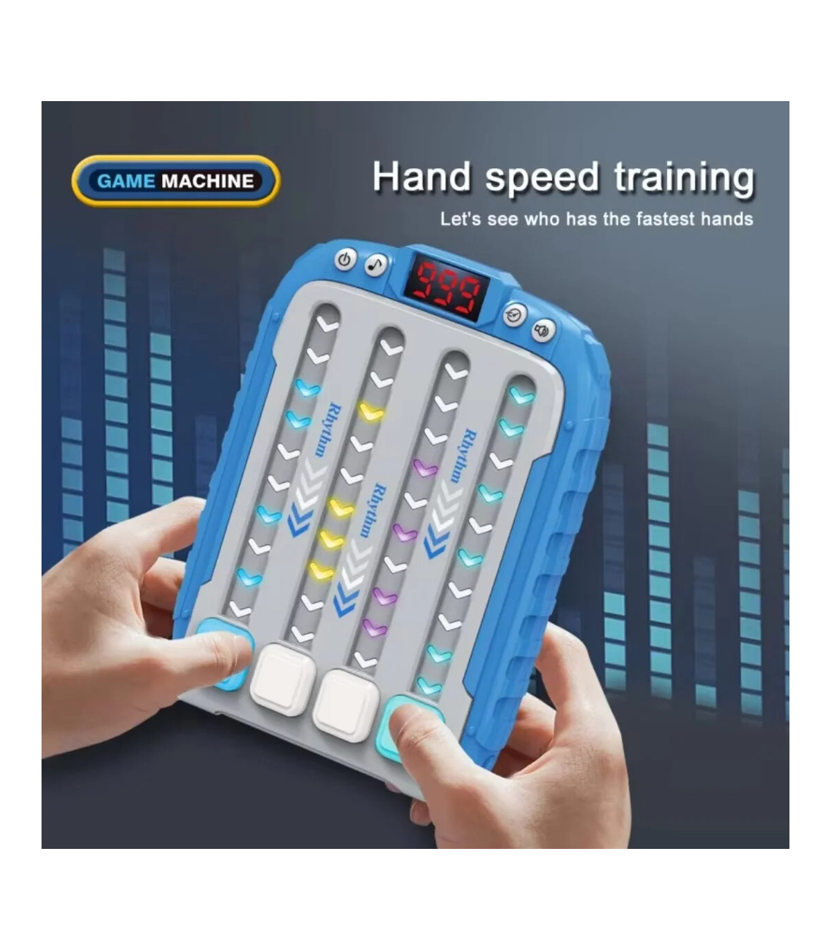 [Blue] Machine de jeu de rythme musical, Puzzle lumineux, jouets sensoriels de voyage Montessor