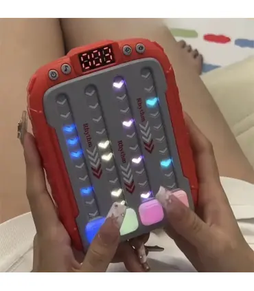 [Blue] Machine de jeu de rythme musical, Puzzle lumineux, jouets sensoriels de voyage Montessor