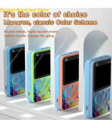 [Cyan With handle] G5 Mini Console Portable Macaron couleur joueurs de jeu Portable rétro Conso