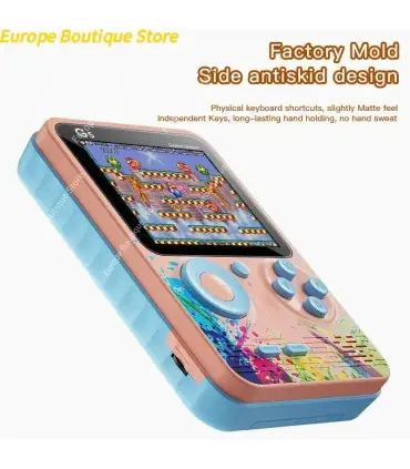[Cyan With handle] G5 Mini Console Portable Macaron couleur joueurs de jeu Portable rétro Conso