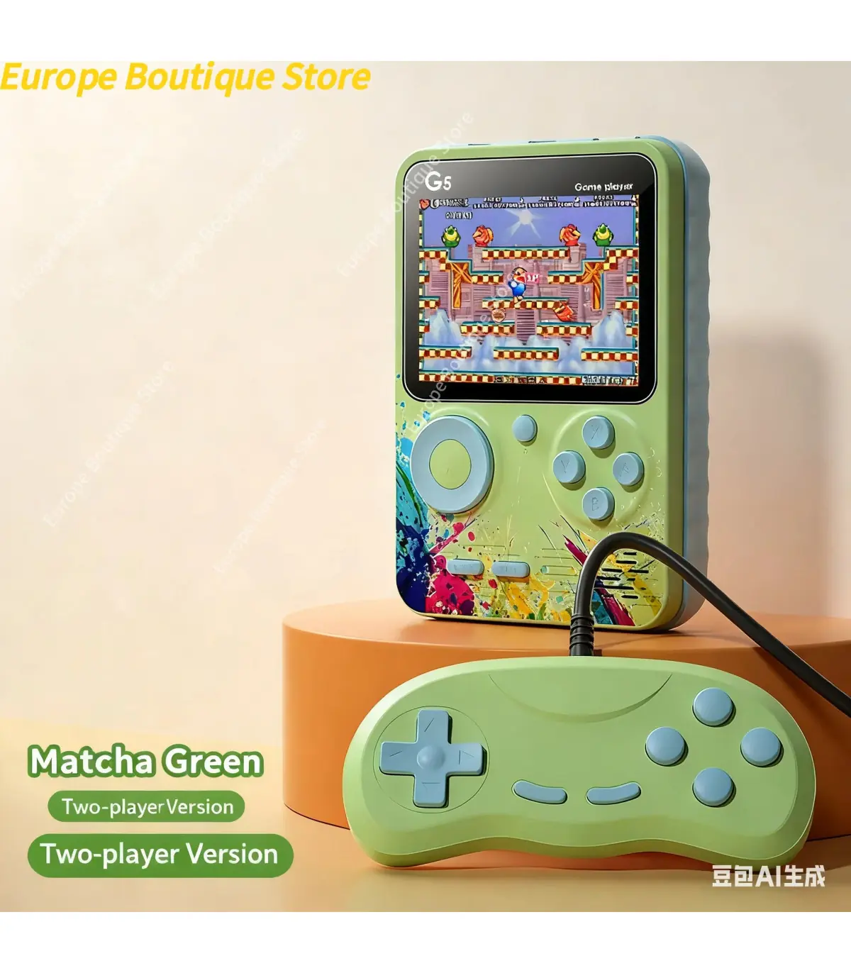 [Pink With handle] G5 Mini Console Portable Macaron couleur joueurs de jeu Portable rétro Conso