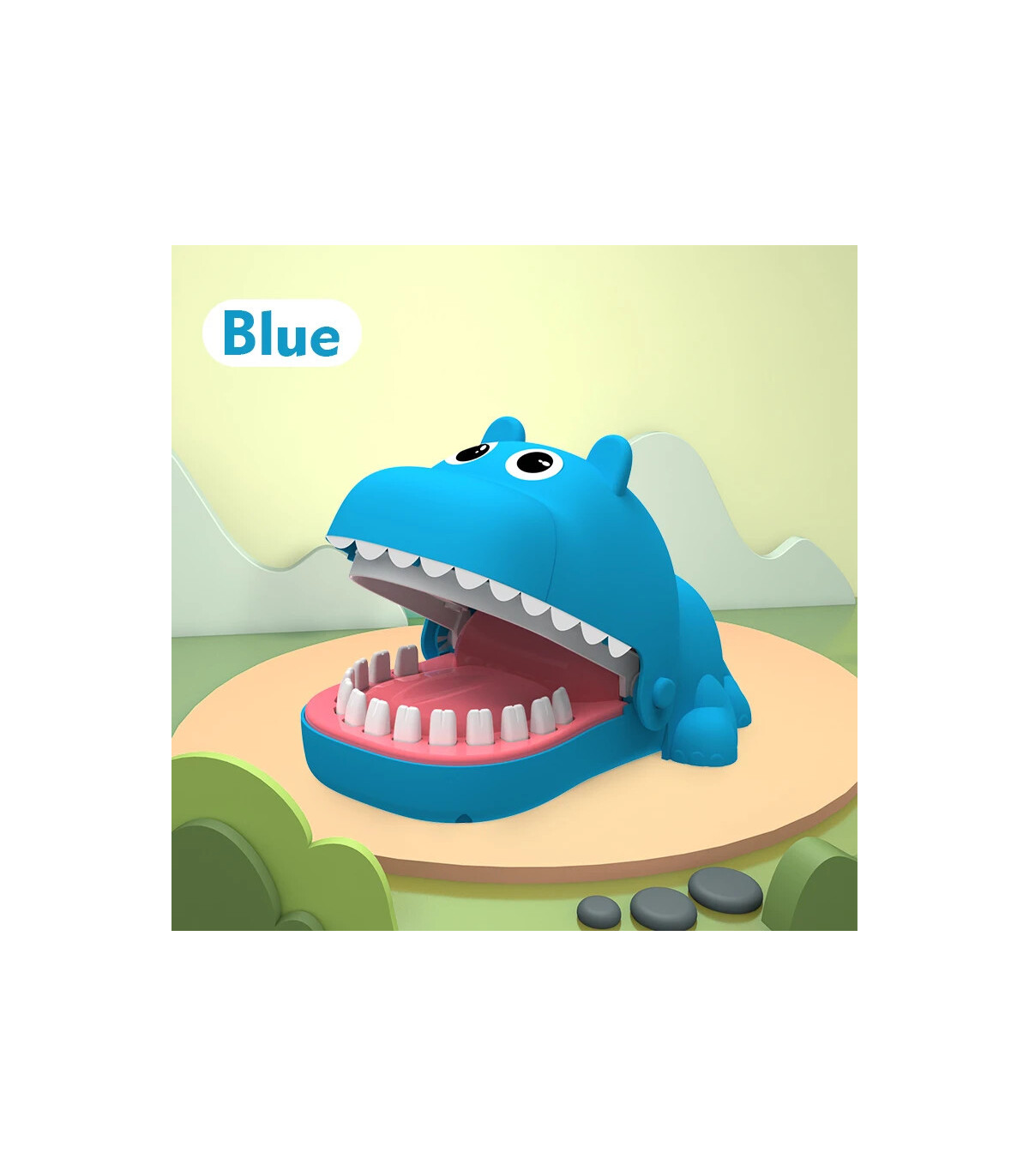 [Blue] Jouets de morsure d\'hippopotame, jeux de fête pour enfants, jeux interactifs Parent-enfa
