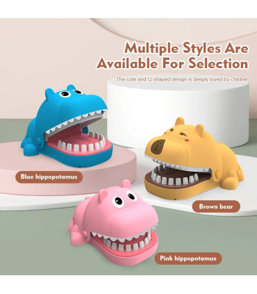 [Blue] Jouets de morsure d\'hippopotame, jeux de fête pour enfants, jeux interactifs Parent-enfa