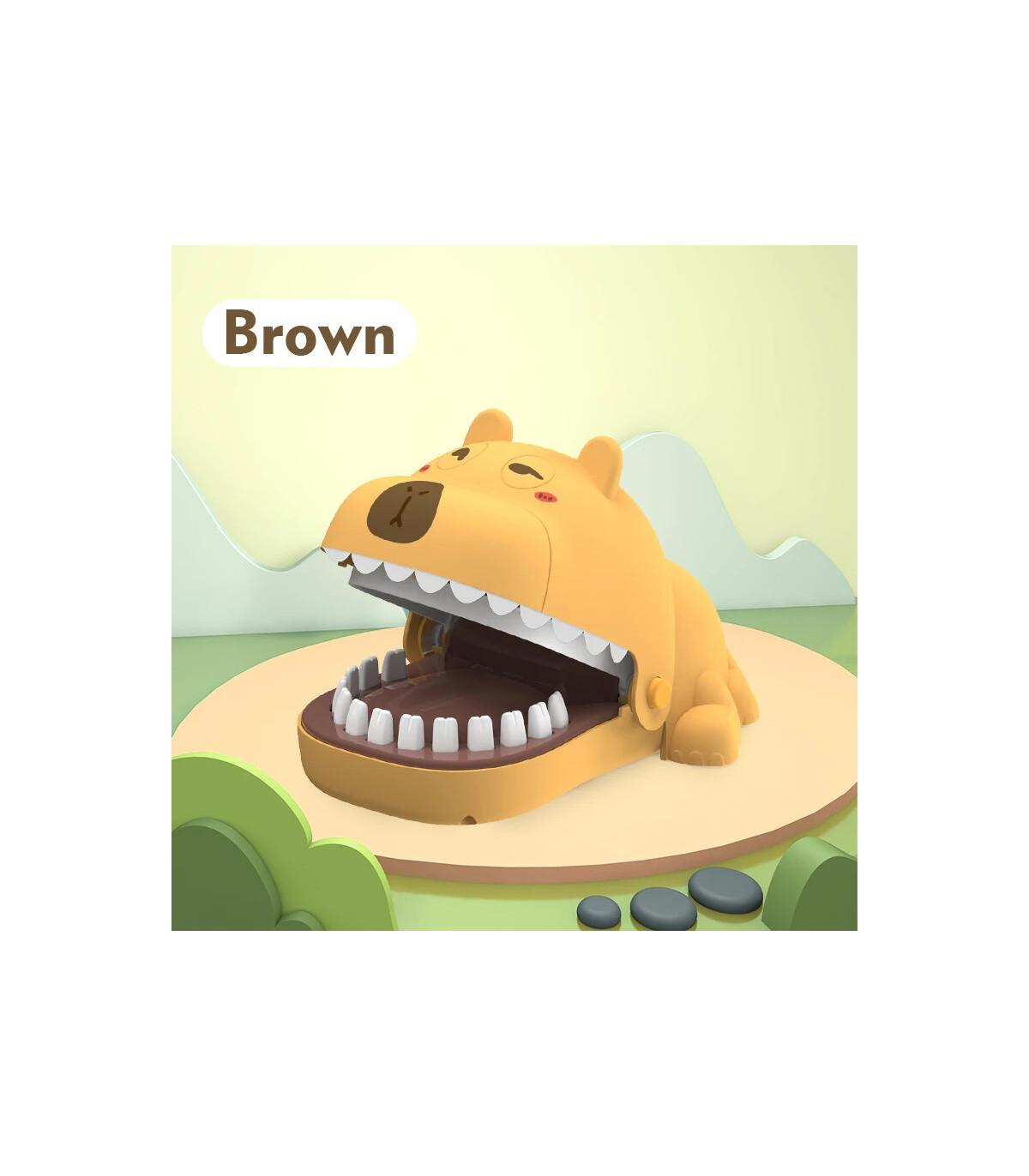 [Yellow] Jouets de morsure d\'hippopotame, jeux de fête pour enfants, jeux interactifs Parent-en