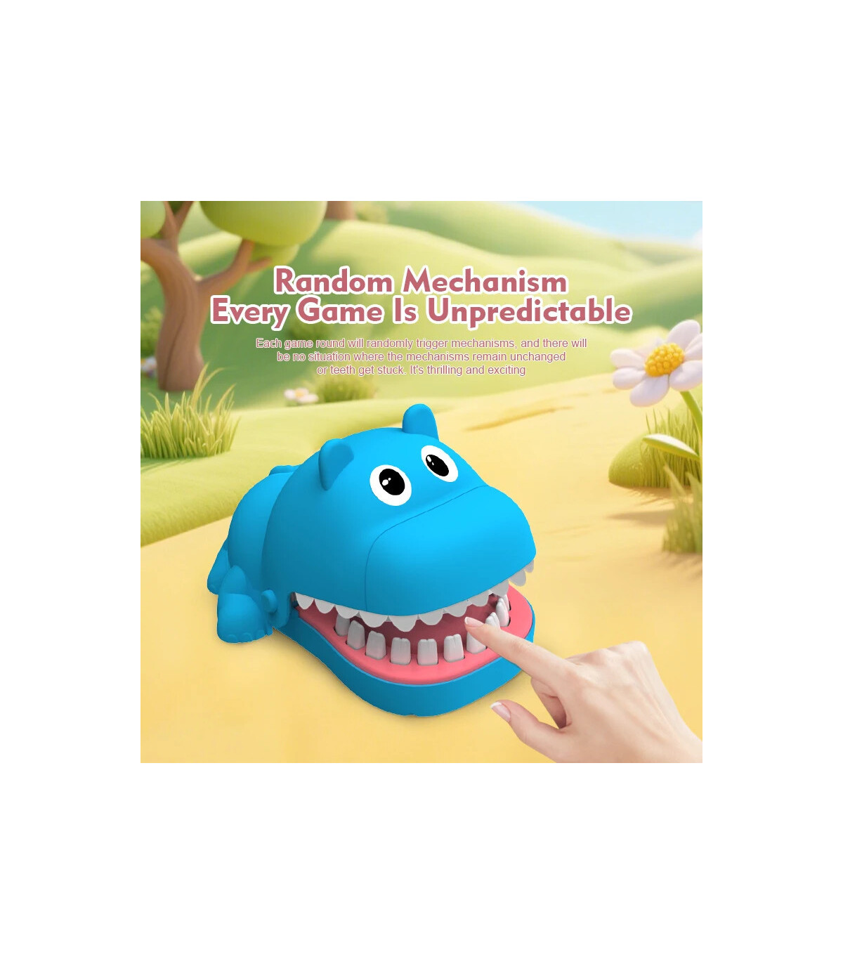 [Yellow] Jouets de morsure d\'hippopotame, jeux de fête pour enfants, jeux interactifs Parent-en