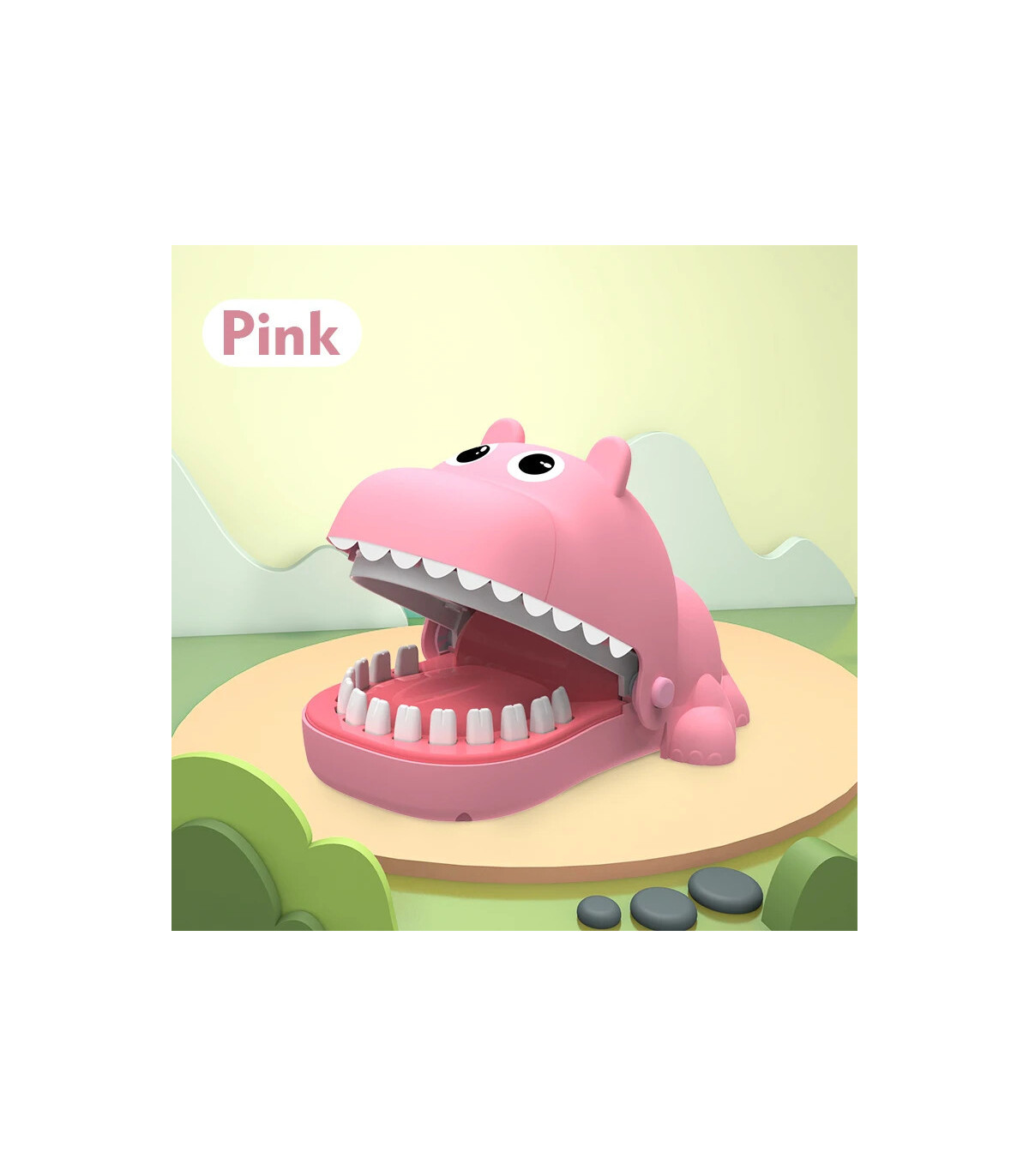[Pink] Jouets de morsure d\'hippopotame, jeux de fête pour enfants, jeux interactifs Parent-enfa