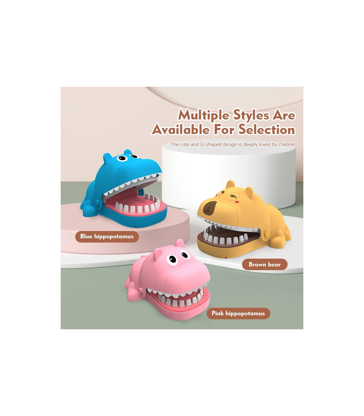 [Pink] Jouets de morsure d\'hippopotame, jeux de fête pour enfants, jeux interactifs Parent-enfa