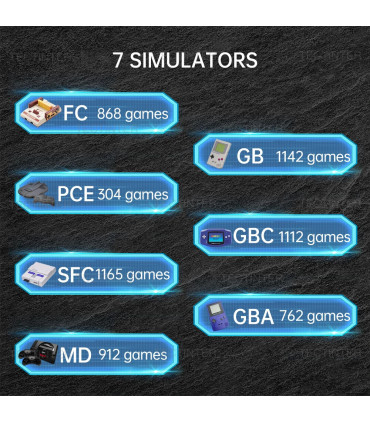 [Black] Console de jeu vidéo GB300, 3.0 jeux intégrés, prise en charge de la sortie AV, SF, SDa
