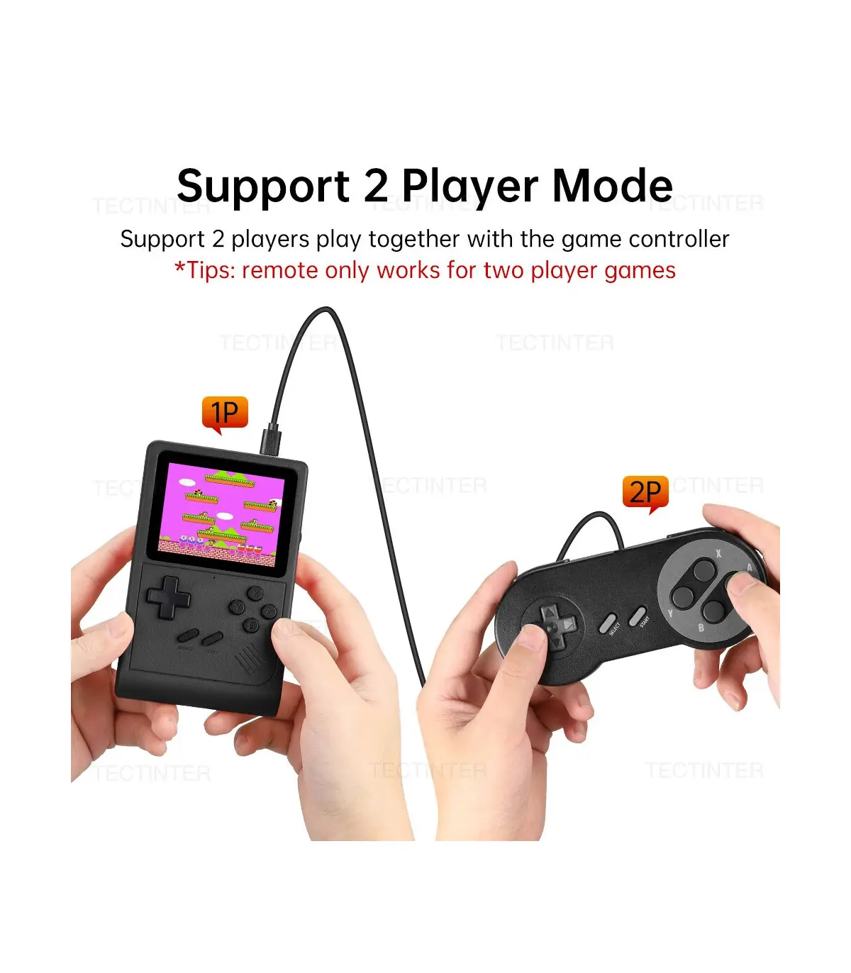 [Black] Console de jeu vidéo GB300, 3.0 jeux intégrés, prise en charge de la sortie AV, SF, SDa